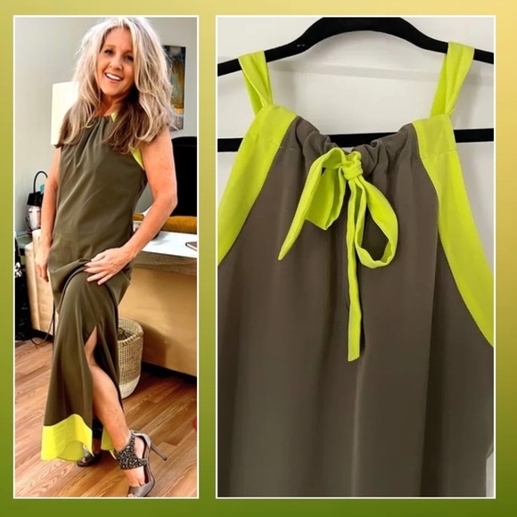The Limited,Avant-Garde, Colorblock Ruched Halter Dress So Unique, EUC, Size Med - Picture 1 of 14